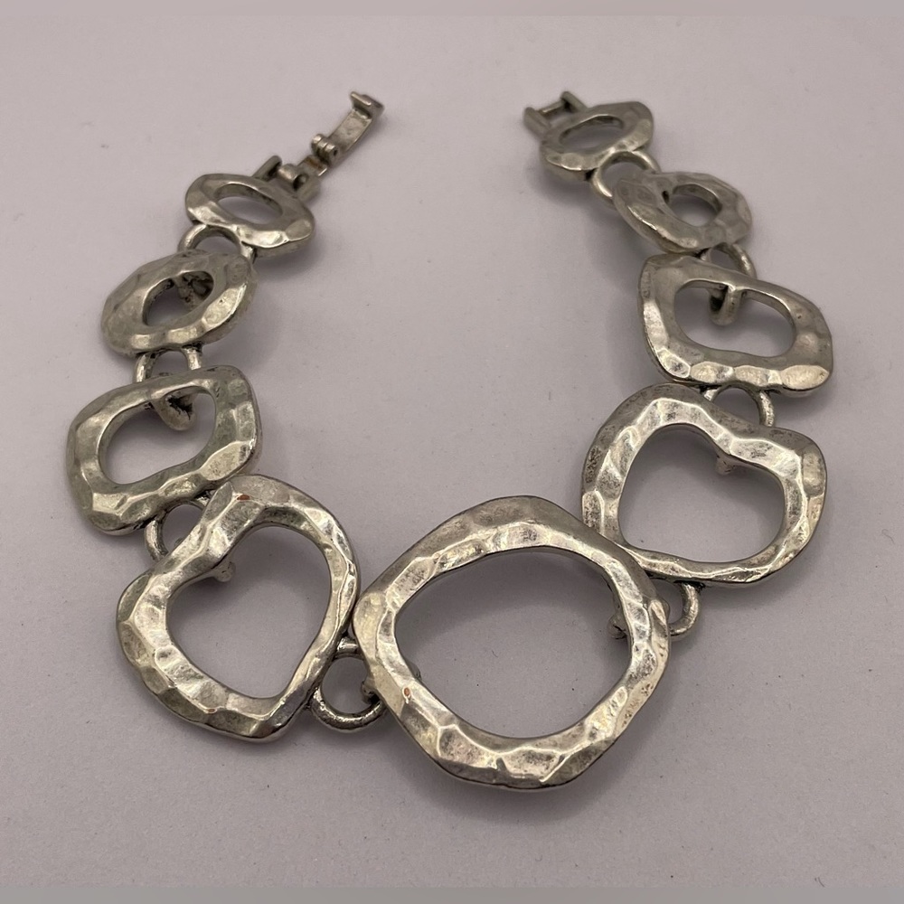 Lia Sophia Silver Tone Geometric Linked Bracelet